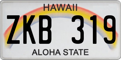 HI license plate ZKB319