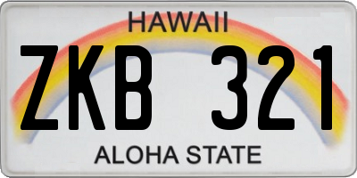 HI license plate ZKB321