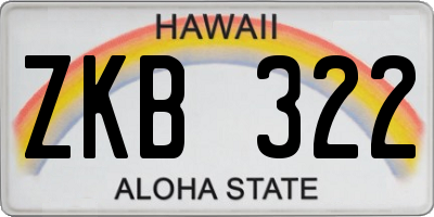 HI license plate ZKB322