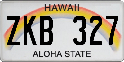 HI license plate ZKB327