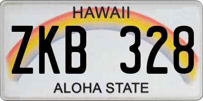 HI license plate ZKB328