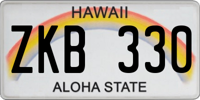 HI license plate ZKB330