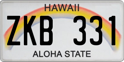 HI license plate ZKB331