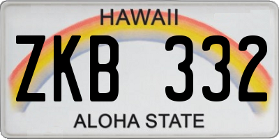 HI license plate ZKB332