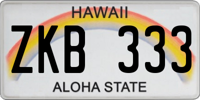 HI license plate ZKB333