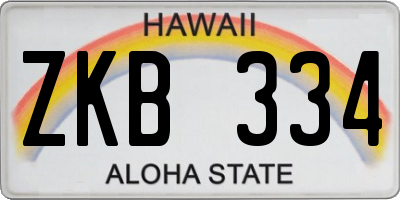 HI license plate ZKB334
