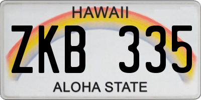 HI license plate ZKB335