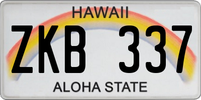HI license plate ZKB337