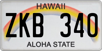HI license plate ZKB340