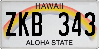 HI license plate ZKB343