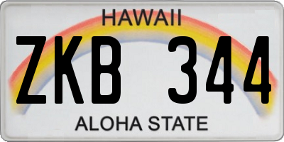 HI license plate ZKB344
