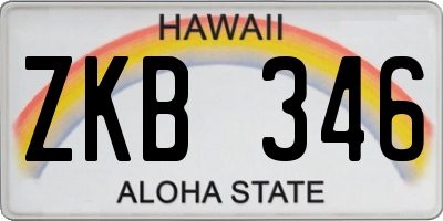HI license plate ZKB346