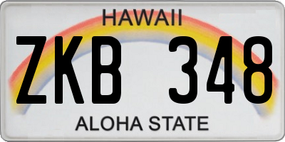 HI license plate ZKB348