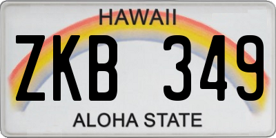 HI license plate ZKB349