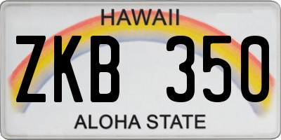 HI license plate ZKB350