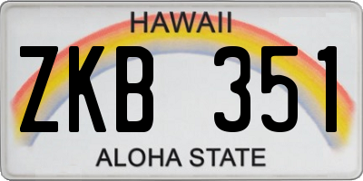 HI license plate ZKB351