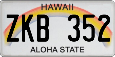 HI license plate ZKB352