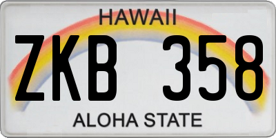 HI license plate ZKB358