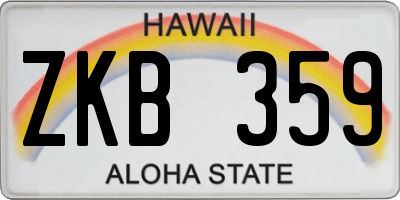 HI license plate ZKB359