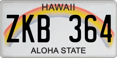HI license plate ZKB364