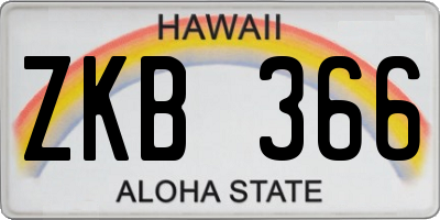 HI license plate ZKB366