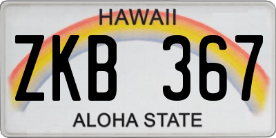 HI license plate ZKB367