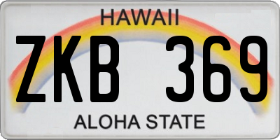 HI license plate ZKB369