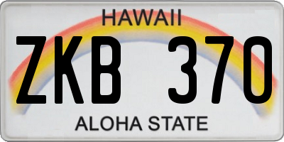 HI license plate ZKB370