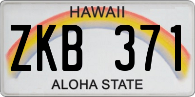 HI license plate ZKB371