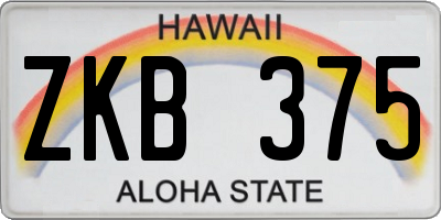 HI license plate ZKB375