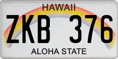 HI license plate ZKB376