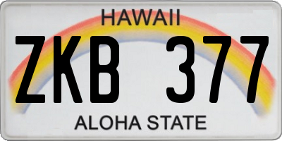 HI license plate ZKB377