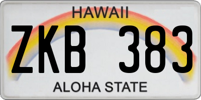 HI license plate ZKB383