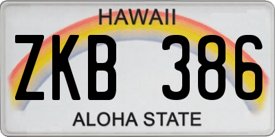 HI license plate ZKB386