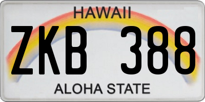 HI license plate ZKB388