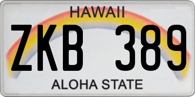 HI license plate ZKB389