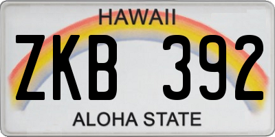 HI license plate ZKB392