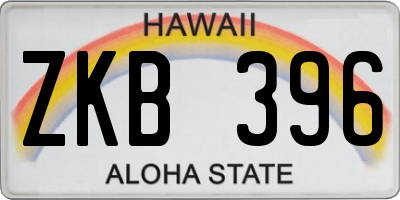HI license plate ZKB396