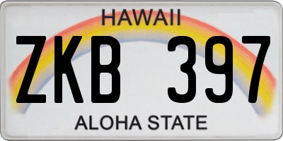 HI license plate ZKB397