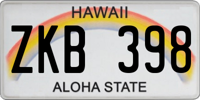 HI license plate ZKB398