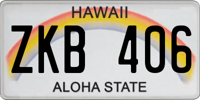 HI license plate ZKB406