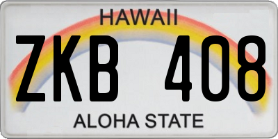 HI license plate ZKB408