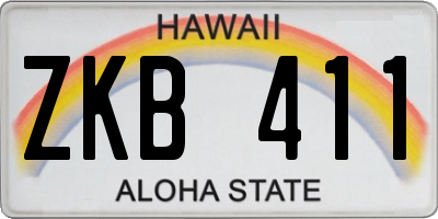 HI license plate ZKB411