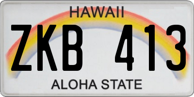 HI license plate ZKB413