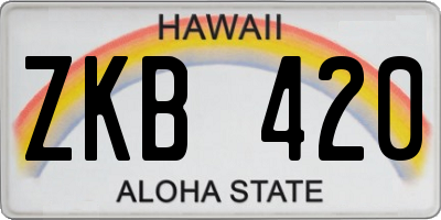HI license plate ZKB420
