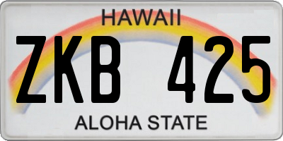 HI license plate ZKB425
