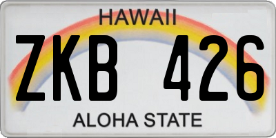 HI license plate ZKB426
