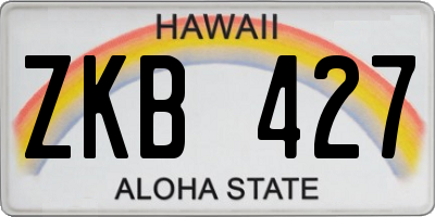 HI license plate ZKB427