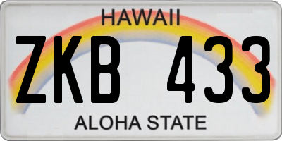 HI license plate ZKB433