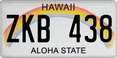 HI license plate ZKB438